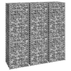 vidaXL Arriates de gaviones 3 unidades hierro 30x30x100 cm