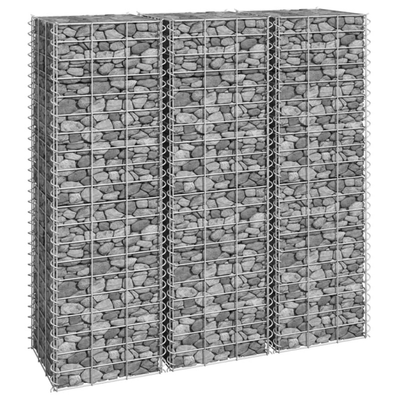 vidaXL Arriates de gaviones 3 unidades hierro 30x30x100 cm vidaXL Arriates de gaviones 3 unidades hierro 30x30x100 cm