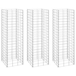 vidaXL Arriates de gaviones 3 unidades hierro 30x30x100 cm