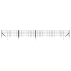 vidaXL Cerca de alambre con pinchos de anclaje gris antracita 1,1x10 m