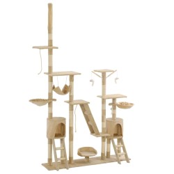 vidaXL Rascador para gatos poste rascador de sisal 230-250 cm beige