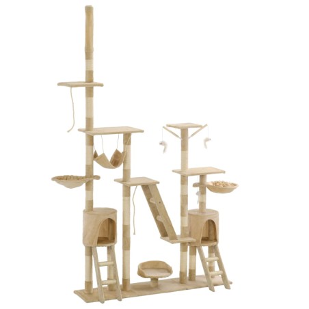 vidaXL Rascador para gatos poste rascador de sisal 230-250 cm beige