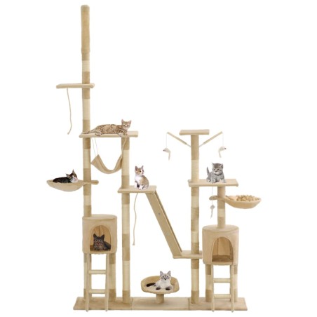 vidaXL Rascador para gatos poste rascador de sisal 230-250 cm beige