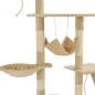 vidaXL Rascador para gatos poste rascador de sisal 230-250 cm beige