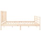 vidaXL Estructura de cama de matrimonio con cabecero madera maciza vidaXL Estructura de cama de matrimonio con cabecero madera maciza