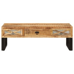 vidaXL Mesa de centro de madera maciza de mango 110x50x38 cm