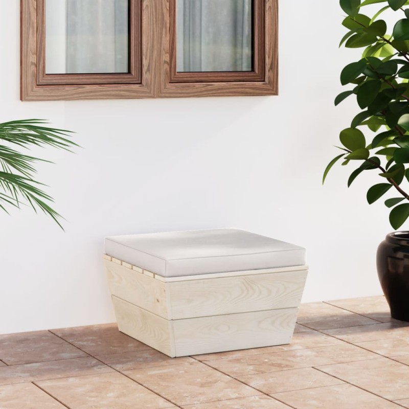 vidaXL Otomana de palets de jardín con cojín madera abeto impregnada vidaXL Otomana de palets de jardín con cojín madera abeto impregnada
