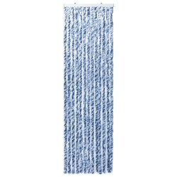 vidaXL Cortina mosquitera azul y blanco chenilla 90x200 cm