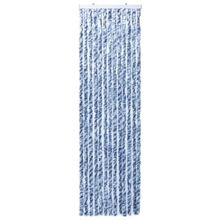 vidaXL Cortina mosquitera azul y blanco chenilla 90x200 cm