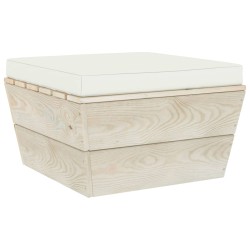 vidaXL Otomana de palets de jardín con cojín madera abeto impregnada