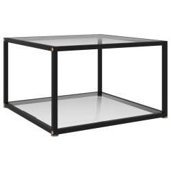 vidaXL Mesa de centro transparente vidrio templado 60x60x35 cm