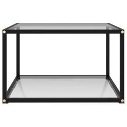 vidaXL Mesa de centro transparente vidrio templado 60x60x35 cm