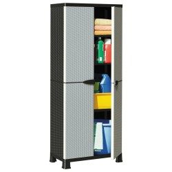 vidaXL Armario de plástico diseño de ratán 68x39x171,5 cm