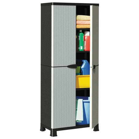 vidaXL Armario de plástico diseño de ratán 68x39x171,5 cm