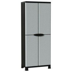 vidaXL Armario de plástico diseño de ratán 68x39x171,5 cm