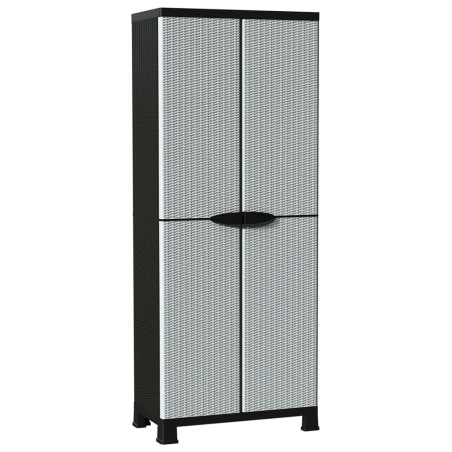 vidaXL Armario de plástico diseño de ratán 68x39x171,5 cm