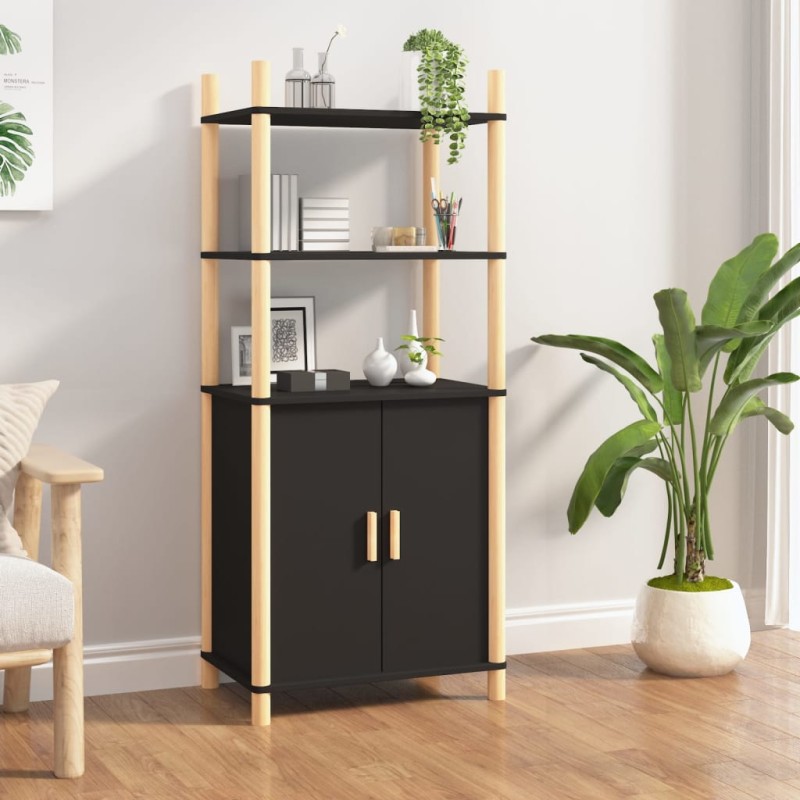vidaXL Aparador alto madera contrachapada negro 60x40x141 cm vidaXL Aparador alto madera contrachapada negro 60x40x141 cm