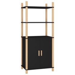 vidaXL Aparador alto madera contrachapada negro 60x40x141 cm