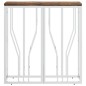 vidaXL Mesa consola acero inoxidable madera maciza reciclada plateada