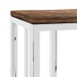 vidaXL Mesa consola acero inoxidable madera maciza reciclada plateada
