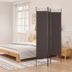 vidaXL Biombo divisor de 3 paneles de tela marrón 120x200 cm