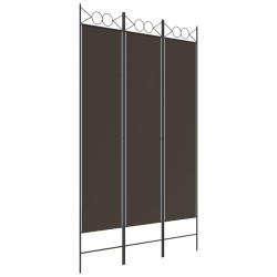 vidaXL Biombo divisor de 3 paneles de tela marrón 120x200 cm
