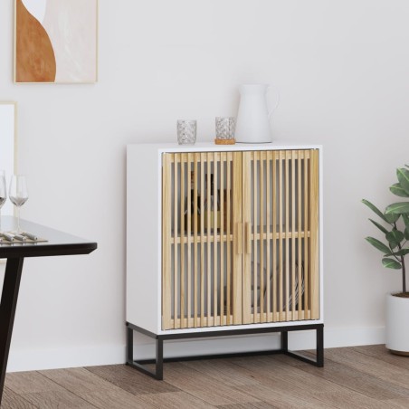 vidaXL Aparador de madera contrachapada blanco 60x30x75 cm
