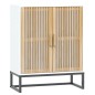 vidaXL Aparador de madera contrachapada blanco 60x30x75 cm vidaXL Aparador de madera contrachapada blanco 60x30x75 cm