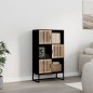 vidaXL Aparador alto madera contrachapada negro 70x35x125 cm