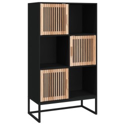 vidaXL Aparador alto madera contrachapada negro 70x35x125 cm