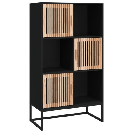 vidaXL Aparador alto madera contrachapada negro 70x35x125 cm