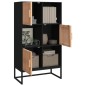 vidaXL Aparador alto madera contrachapada negro 70x35x125 cm