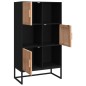 vidaXL Aparador alto madera contrachapada negro 70x35x125 cm
