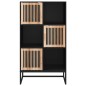 vidaXL Aparador alto madera contrachapada negro 70x35x125 cm