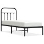 vidaXL Estructura de cama con cabecero metal negro 75x190 cm