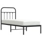 vidaXL Estructura de cama con cabecero metal negro 75x190 cm