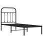 vidaXL Estructura de cama con cabecero metal negro 75x190 cm