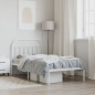 vidaXL Estructura de cama de metal con cabecero blanco 107x203 cm
