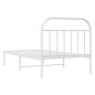 vidaXL Estructura de cama de metal con cabecero blanco 107x203 cm