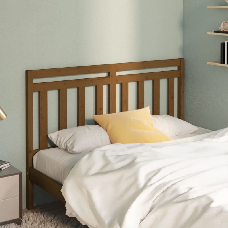 vidaXL Cabecero de cama madera maciza de pino marrón miel 166x4x100 cm vidaXL Cabecero de cama madera maciza de pino marrón miel 166x4x100 cm