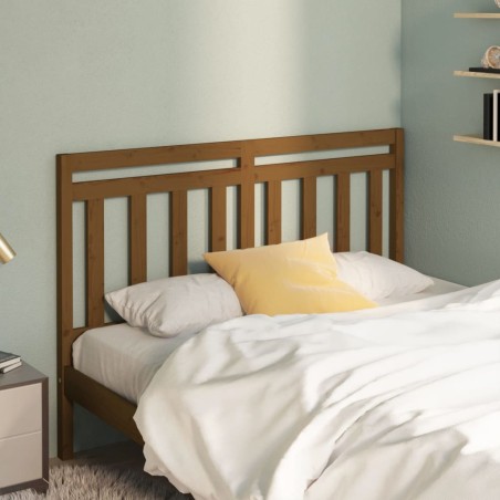 vidaXL Cabecero de cama madera maciza de pino marrón miel 166x4x100 cm