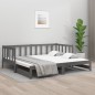 vidaXL Sofá cama extraíble madera maciza de pino gris 2x(80x200) cm vidaXL Sofá cama extraíble madera maciza de pino gris 2x(80x200) cm
