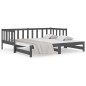 vidaXL Sofá cama extraíble madera maciza de pino gris 2x(80x200) cm vidaXL Sofá cama extraíble madera maciza de pino gris 2x(80x200) cm