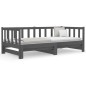 vidaXL Sofá cama extraíble madera maciza de pino gris 2x(80x200) cm vidaXL Sofá cama extraíble madera maciza de pino gris 2x(80x200) cm