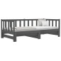 vidaXL Sofá cama extraíble madera maciza de pino gris 2x(80x200) cm vidaXL Sofá cama extraíble madera maciza de pino gris 2x(80x200) cm