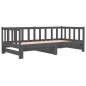 vidaXL Sofá cama extraíble madera maciza de pino gris 2x(80x200) cm vidaXL Sofá cama extraíble madera maciza de pino gris 2x(80x200) cm