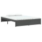 vidaXL Estructura de cama de matrimonio madera maciza gris 135x190 cm vidaXL Estructura de cama de matrimonio madera maciza gris 135x190 cm