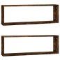 vidaXL Estante cúbico de pared 2 uds madera roble ahumado 80x15x26,5cm vidaXL Estante cúbico de pared 2 uds madera roble ahumado 80x15x26,5cm