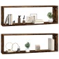 vidaXL Estante cúbico de pared 2 uds madera roble ahumado 80x15x26,5cm vidaXL Estante cúbico de pared 2 uds madera roble ahumado 80x15x26,5cm
