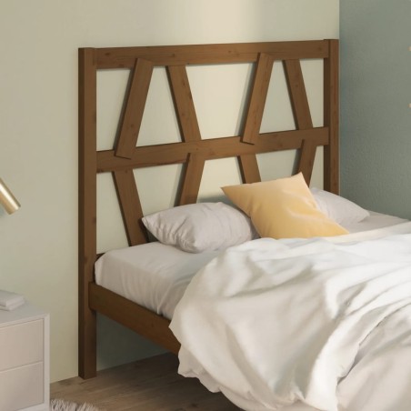 vidaXL Cabecero de cama madera maciza de pino marrón miel 106x4x100 cm